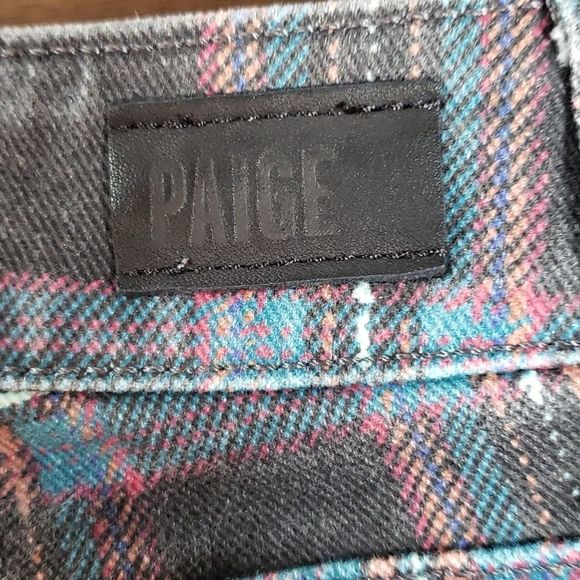 PAIGE Womens HOXTON ANKLE High-Rise Skinny Black Atlantic Tartan Plaid Jeans 26 - Picture 7 of 14